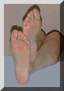 The bare soles of my feet.